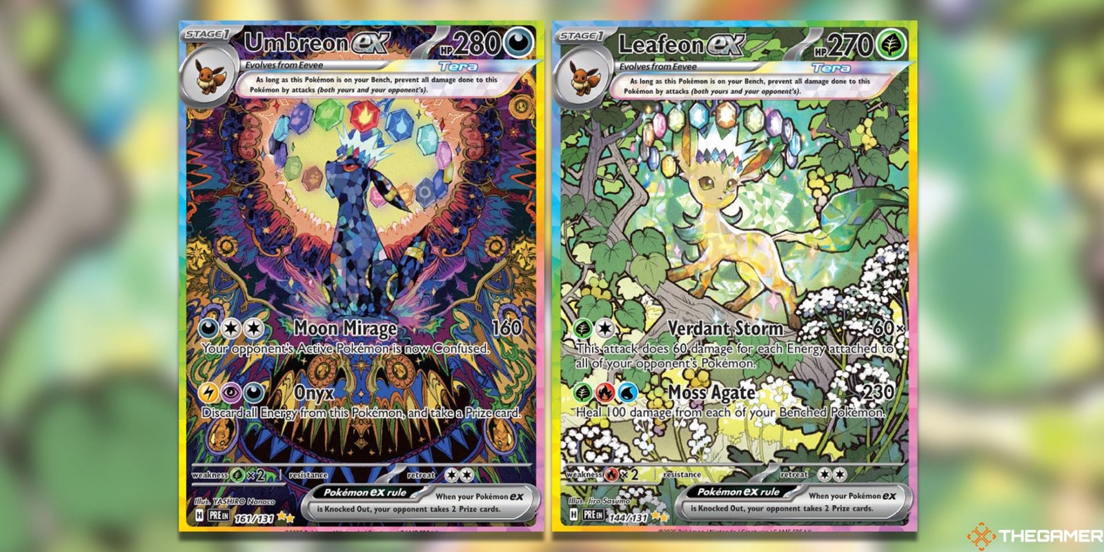 The 25 Best Gen 1 Pokemon 1 The Prismatic Evolutions Umbreon ex and Leafeon ex Special Illustration Rares from the Pokemon TCG.