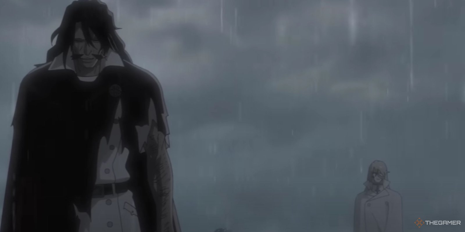 Best Fights In Bleach 12 Yhwach is standing in the rain alongside a quincy.