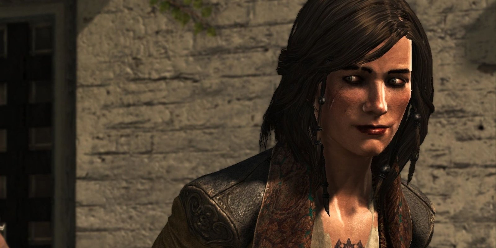 Assassin's Creed Syndicate screenshot of Mary Read looking to her right.