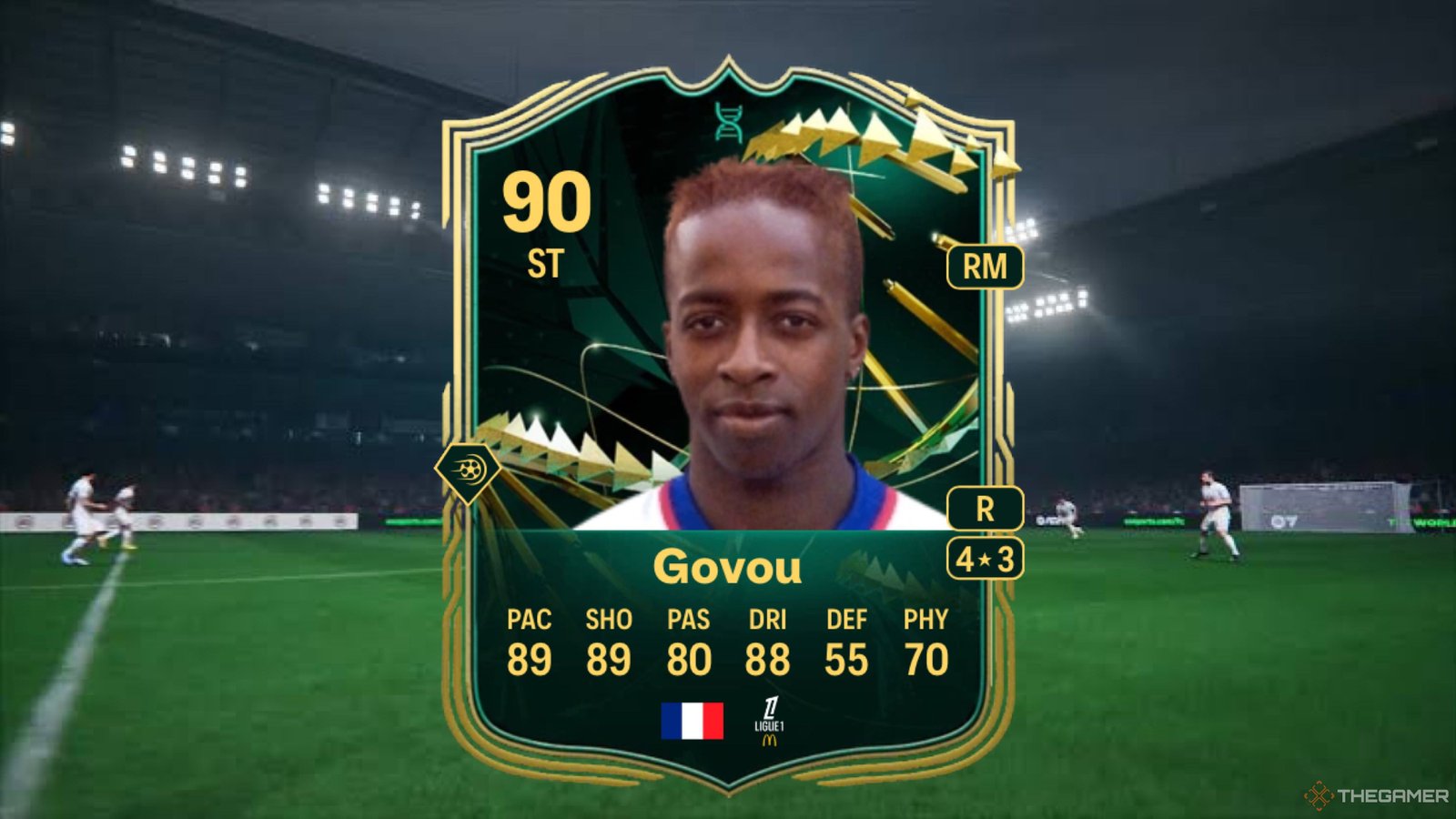 Image showing Govou card against a faded pitch background.
