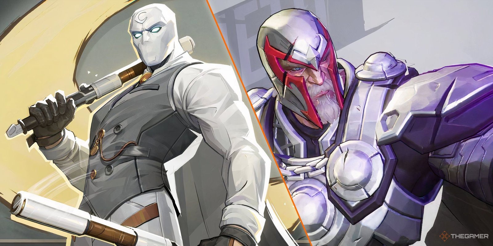 Mistakes Everybody Makes In Marvel Rivals 5 Split image of Moon Knight and Magneto from Marvel Rivals.