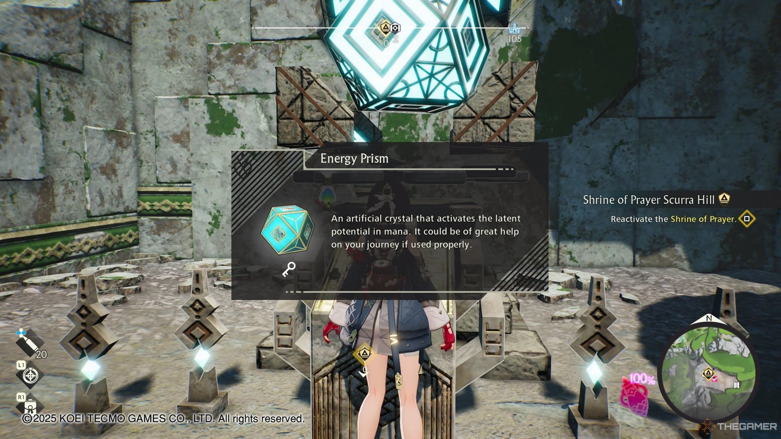 An Energy Prism is obtained from a Shrine of Prayer in Atelier Yumia