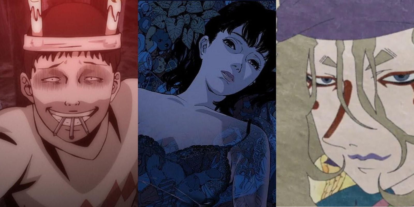 Best Anime OVAs Ever 10 souichi Tsuiji from the Junji Ito Collection, Mimia Kirigoe from Perfect Blue, and The Medicine Seller from Mononoke