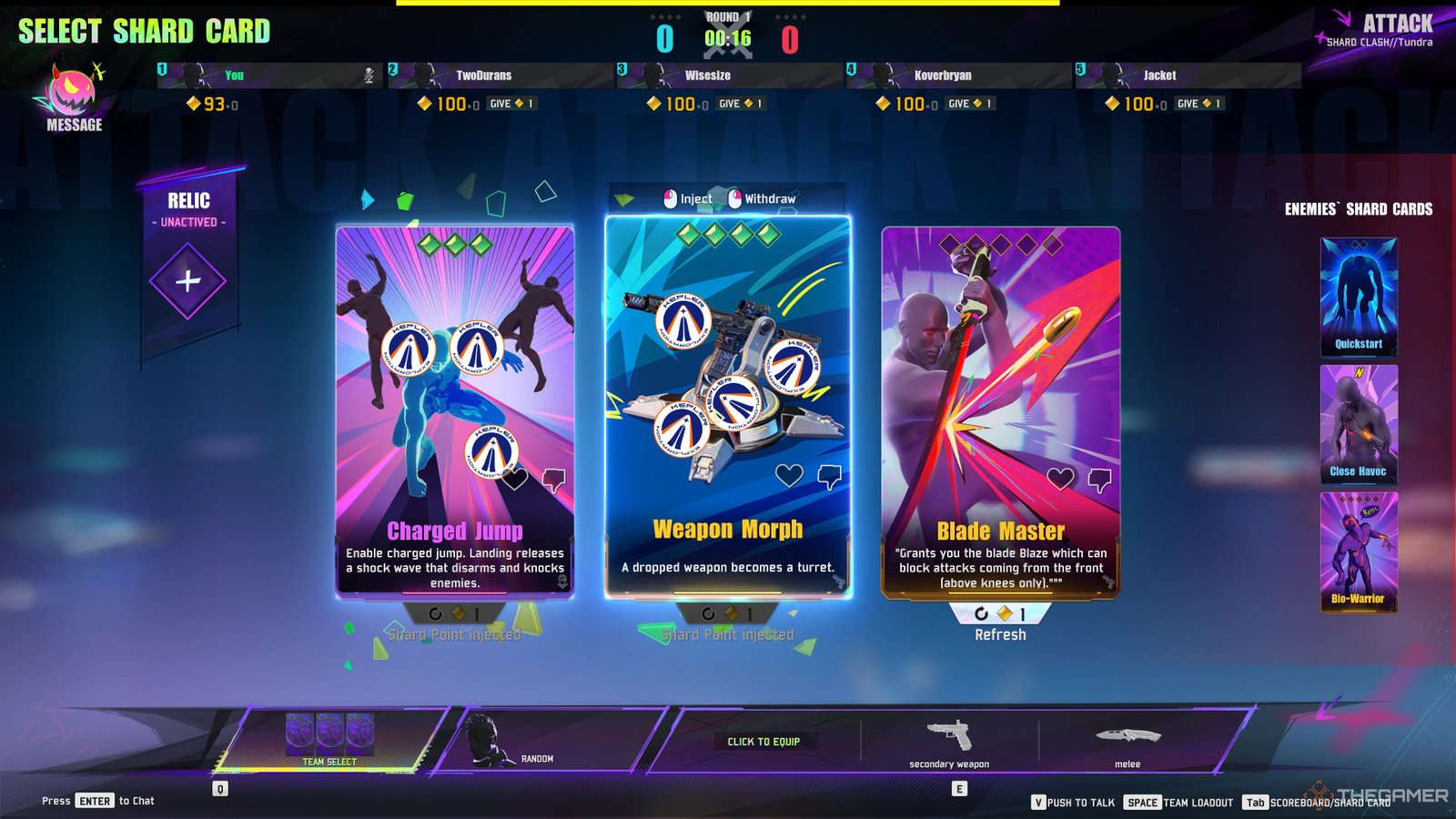 Selecting cards in Fragpunk