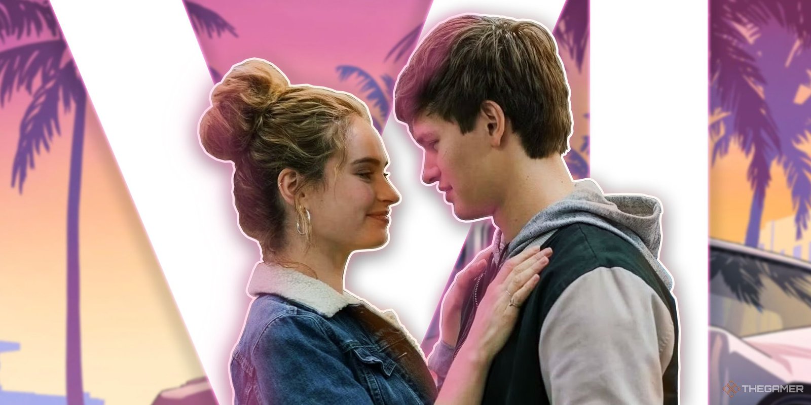 Baby Driver Is What GTA 6 Should Be, Actually 1 Baby Driver Baby and Debora with GTA 6 art in the background