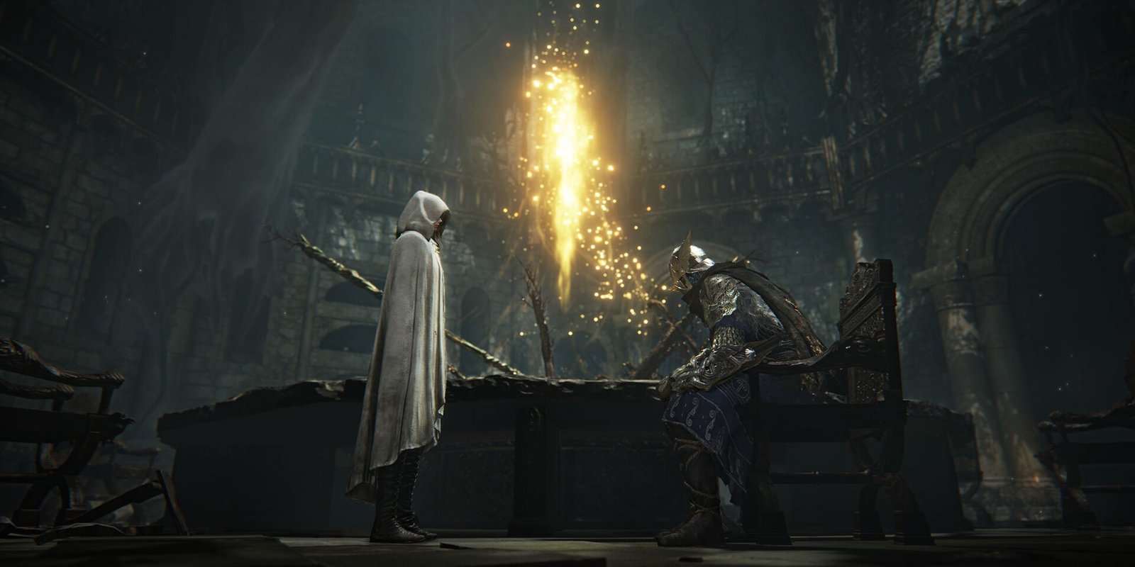 Elden Ring Streamer Completes SL1 No Hit Run On Every Soulslike 1 Elden Ring Nightreign player sitting at the Roundtable Hold.