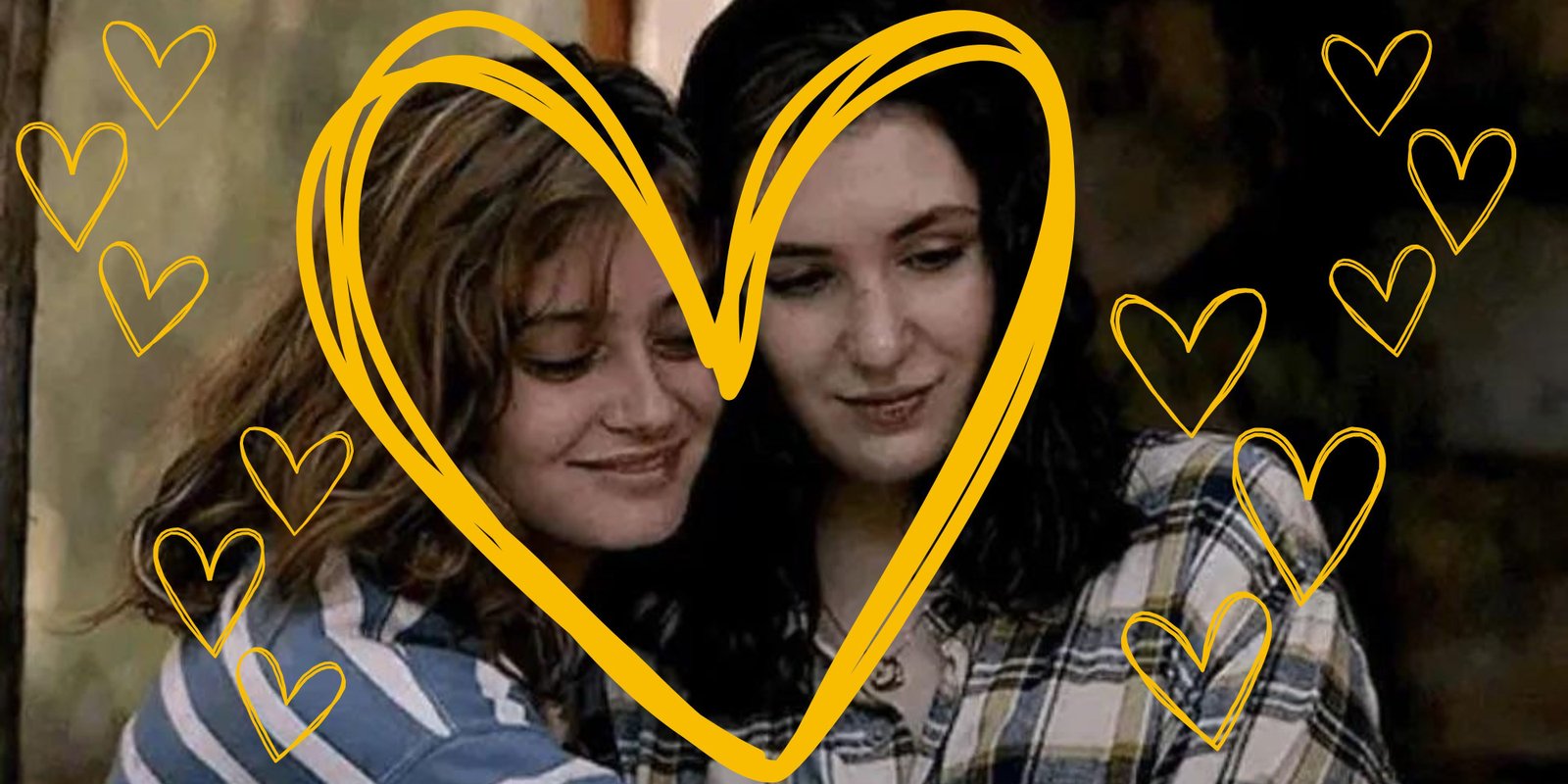 Yellowjackets Star Warns Season Three Will Only Get Darker In Episode Six 1 Shauna and Jackie in Yellowjackets surrounded by hearts