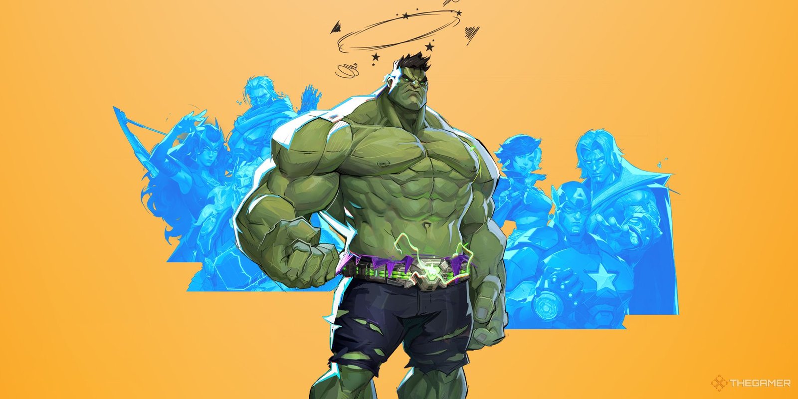That Awful Marvel Rivals TikTok Ad Points To A Larger Problem 3 A confused Hulk in front of Marvel Rivals characters.