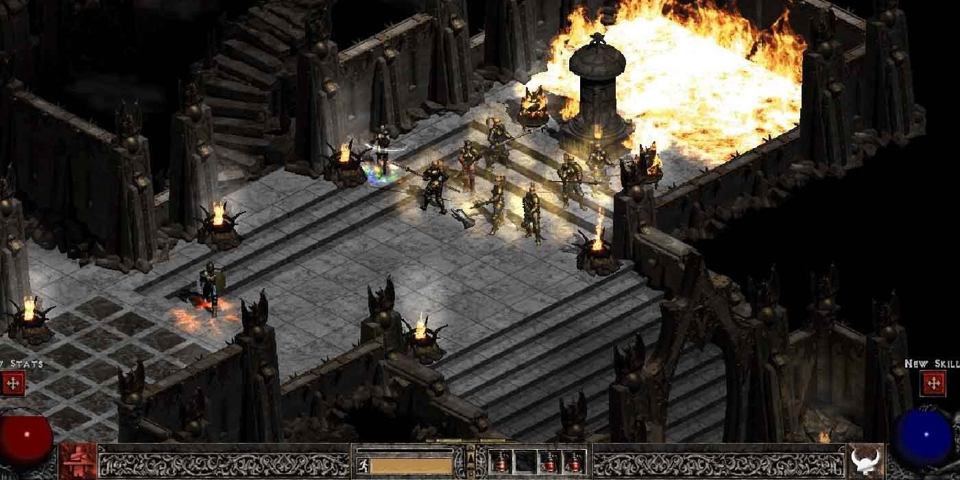 Diablo 2 multiplayer game in progress.