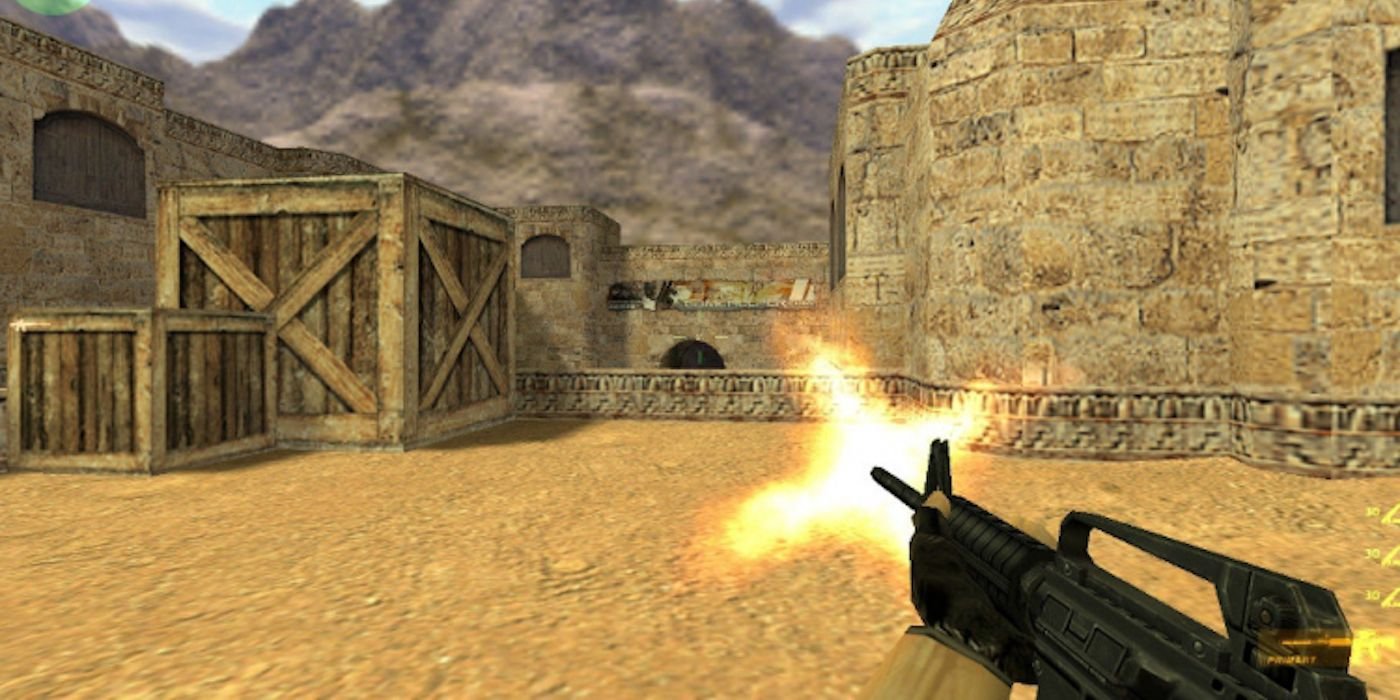 Counter-strike first person using gun