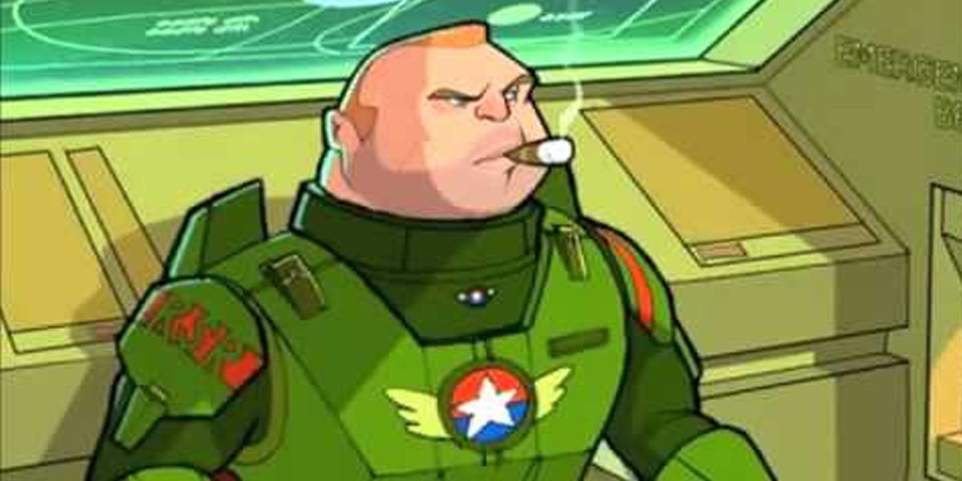 Grand Theft Auto 4 screenshot of Republican Space Rangers TV with a guy in green spartan armor, smoking a cigarette.
