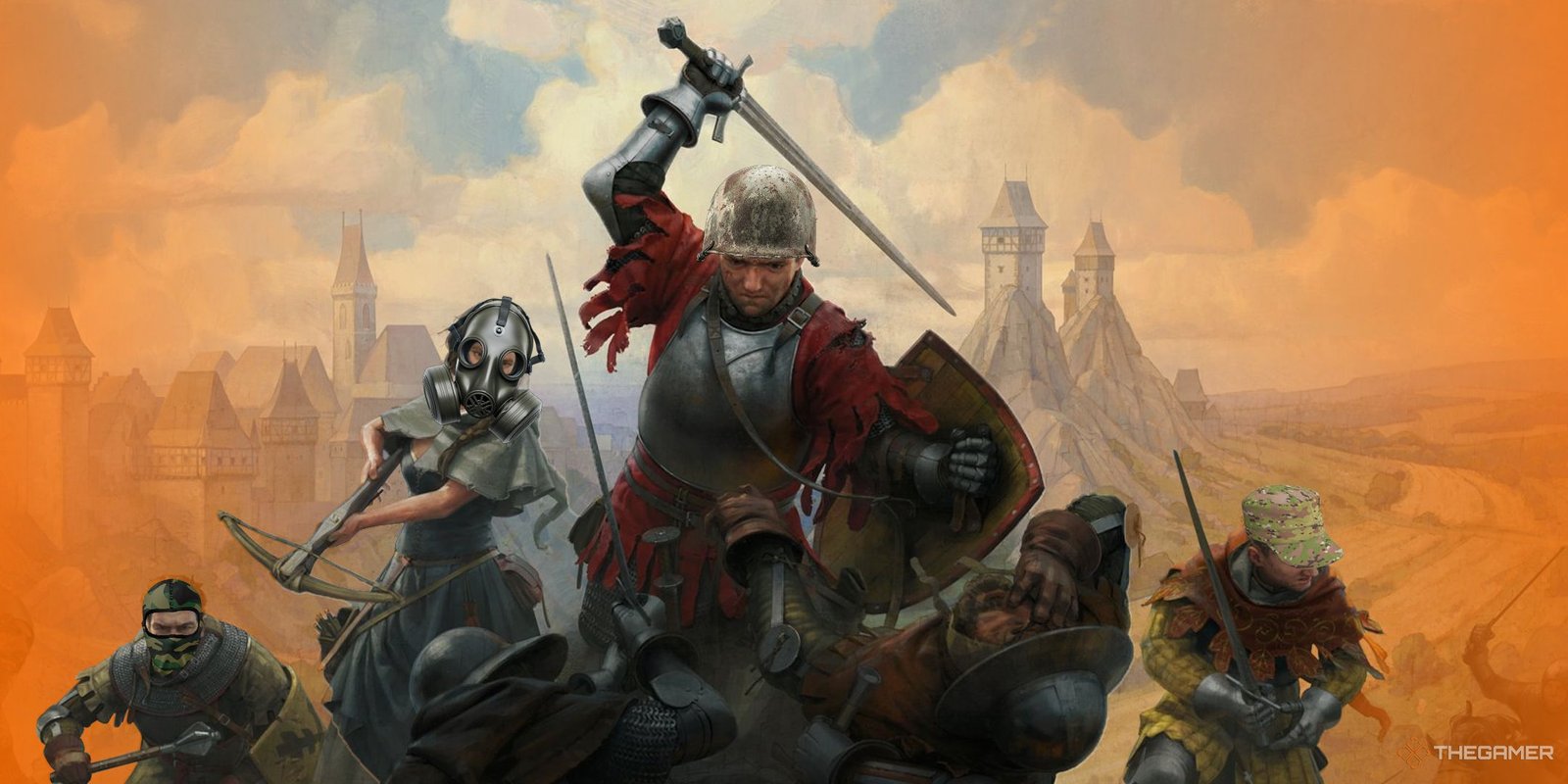tg kingdom come key art with military helmets on the characters