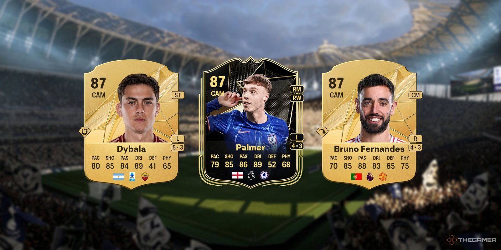 Best Players To Use In Future Stars Team 2 In EA Sports FC 25 8 Dybala, Palmer, and Bruno Fernandes' cards in EA Sports FC 25.