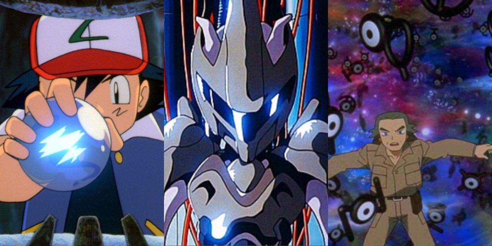 Best Pokemon That Aren't Legendaries 23 Split images of the Pokemon movies