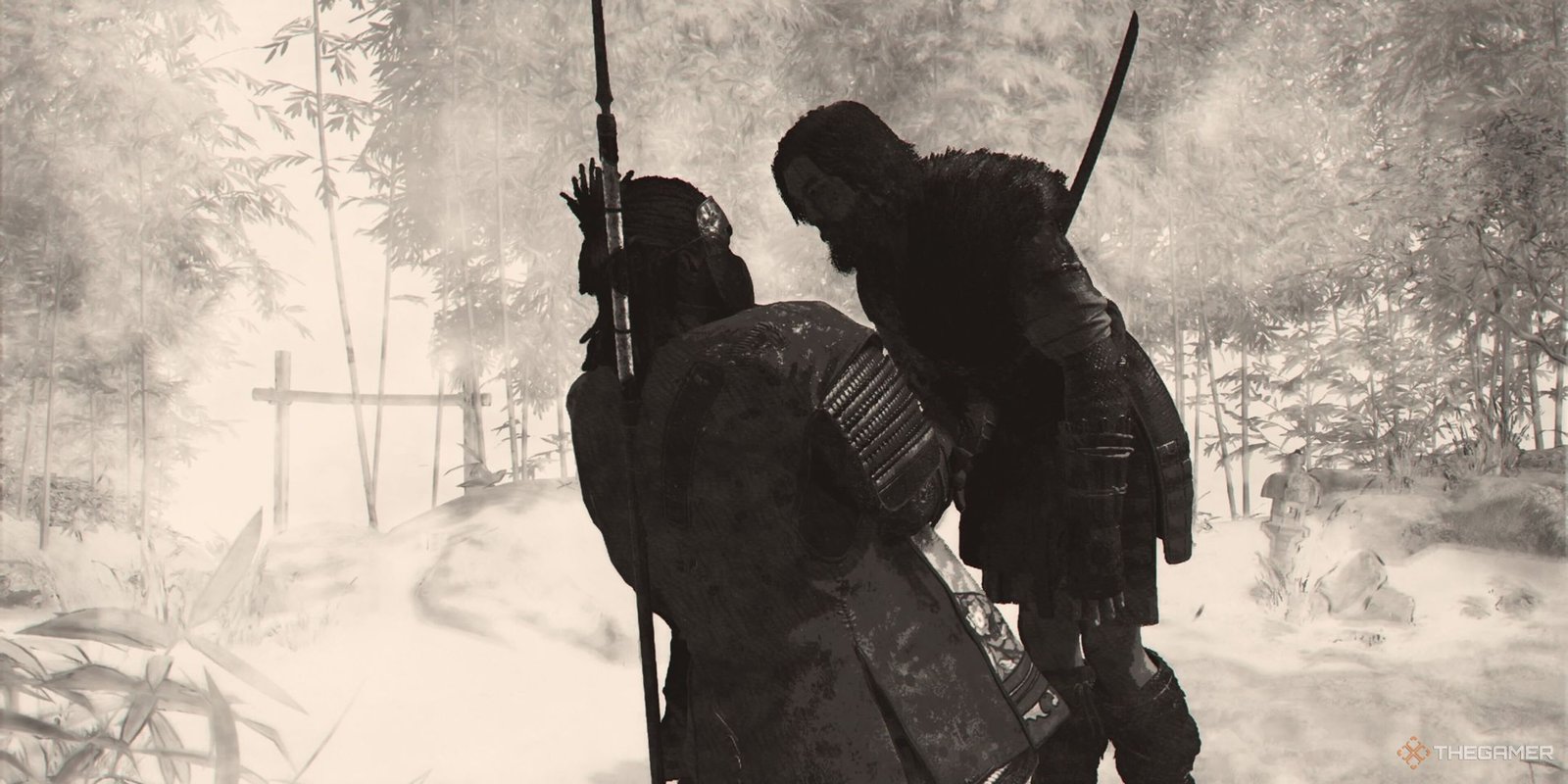 Yasuke impaling someone in Assassin's Creed Shadows.