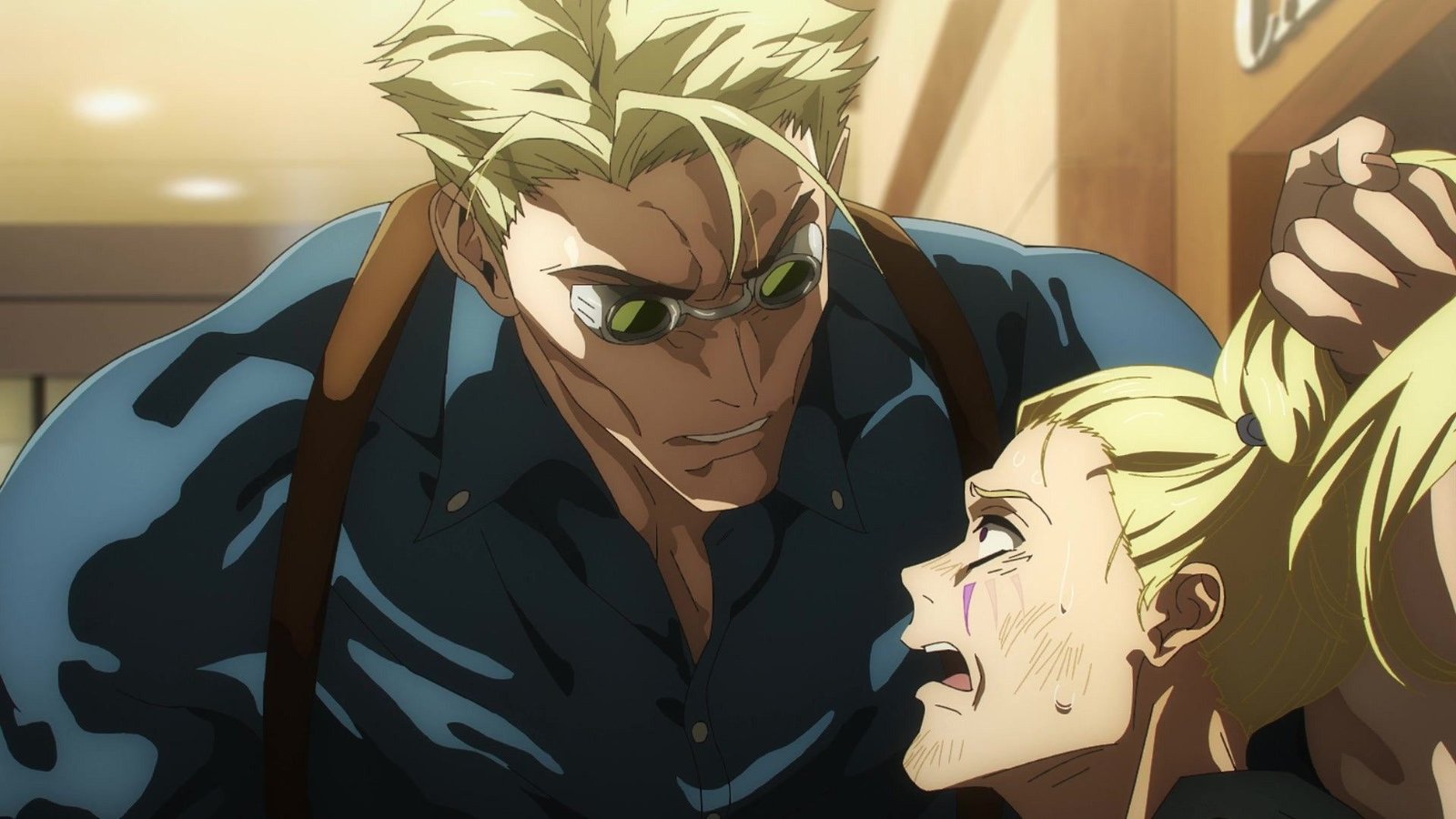 Nanami fighting Shigemo during the Shibuya arc of Jujutsu Kaisen.-1