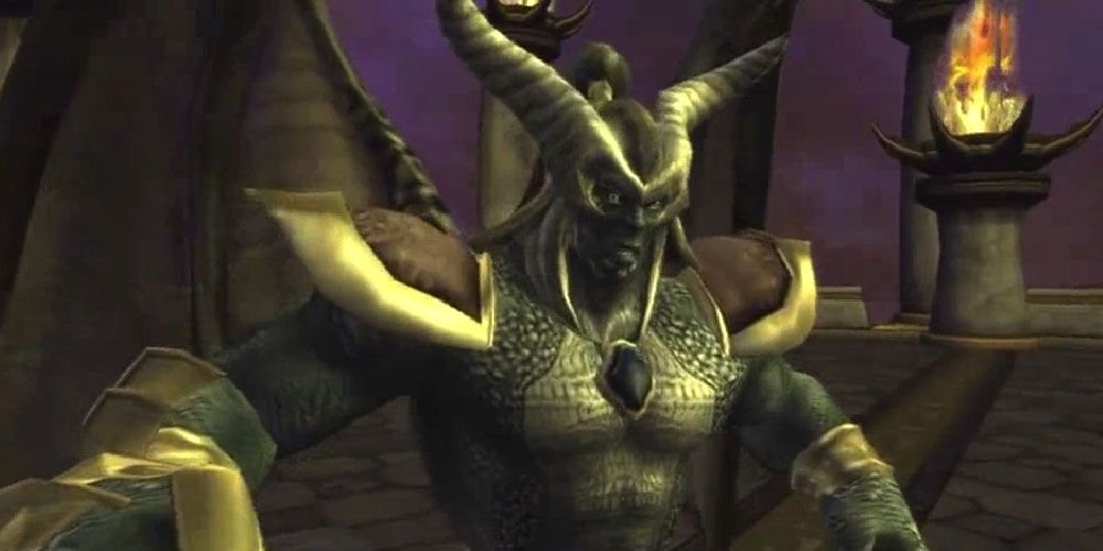 Closeup of Onaga from Mortal Kombat: Deception.