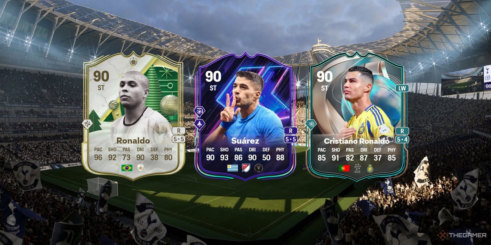 Best Players To Use For Dreamchasers Team 2 In EA FC25 4 Ronaldo's, Suarez's, and Cristiano Ronaldo's cards in EA Sports FC 25.