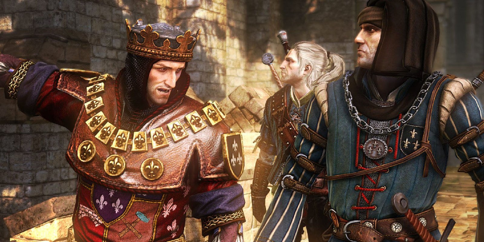CD Projekt Red Is Working With Pokemon Go's New Owners On An "Adaptation" Of Its IP 2 The Witcher 2 screenshot of King Foltest, Geralt, and Roche walking through a castle.