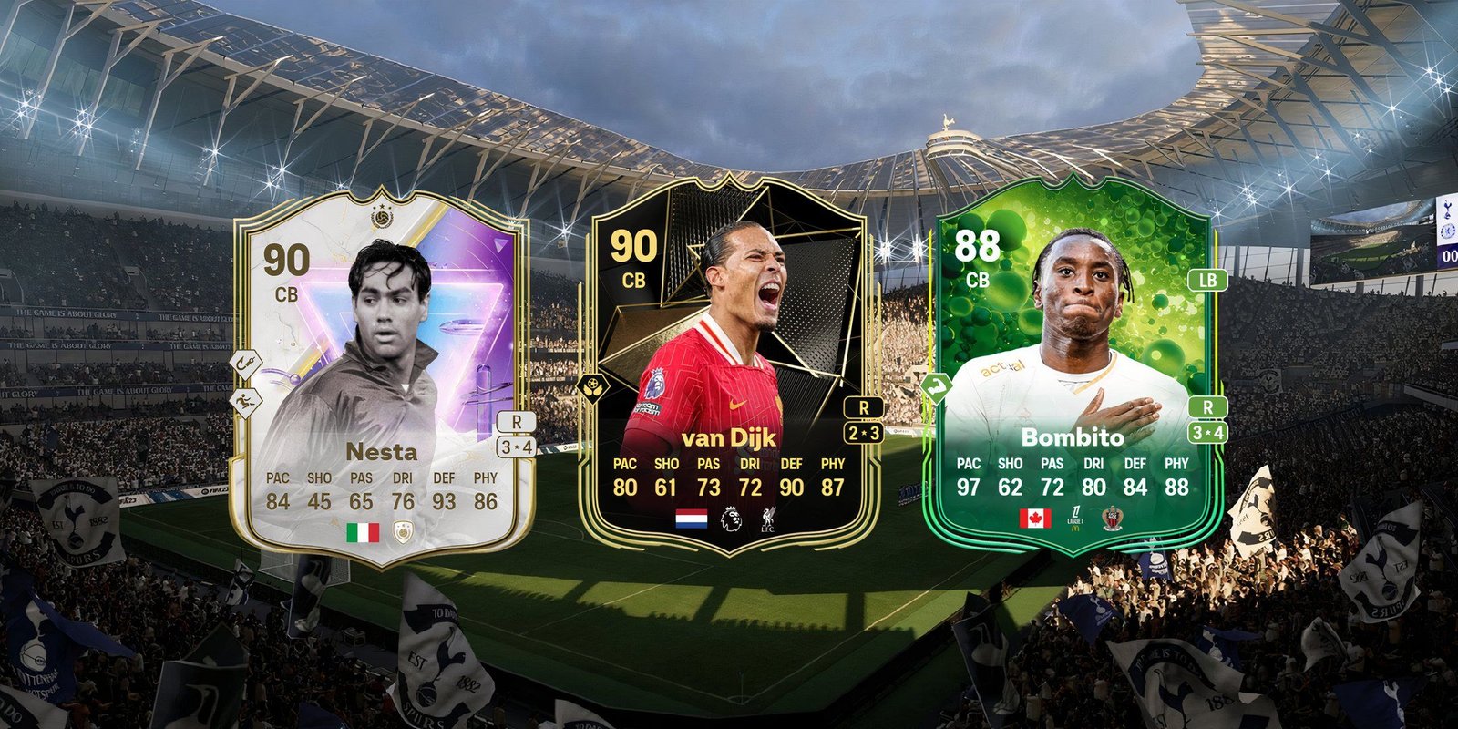 Best Fantasy Captain Evolution Picks In EA Sports FC 25 1 Nesta's, van Dijk's, and Bombito's cards in EA Sports FC 25.