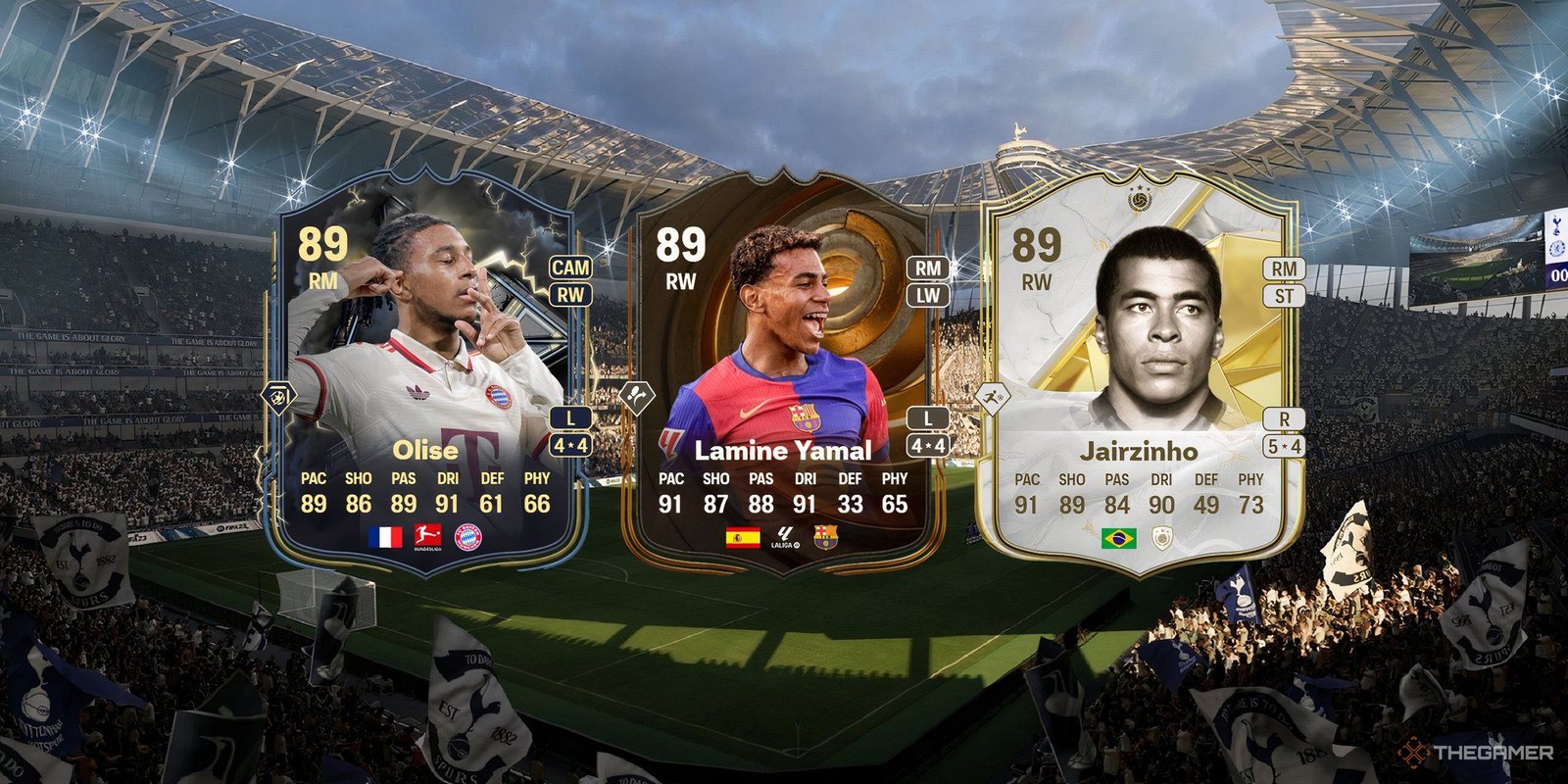 Best Players To Use For Dreamchasers Team 2 In EA FC25 1 Olise's, Lamine Yamal's, and Jairzinho's cards in EA Sports FC 25.