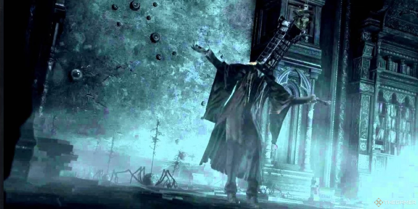Bloodborne Fans Have Found Hope Again In Elden Ring Nightreign Survey 1 Micolash from Bloodborne in front of a creepy looking cathedral.