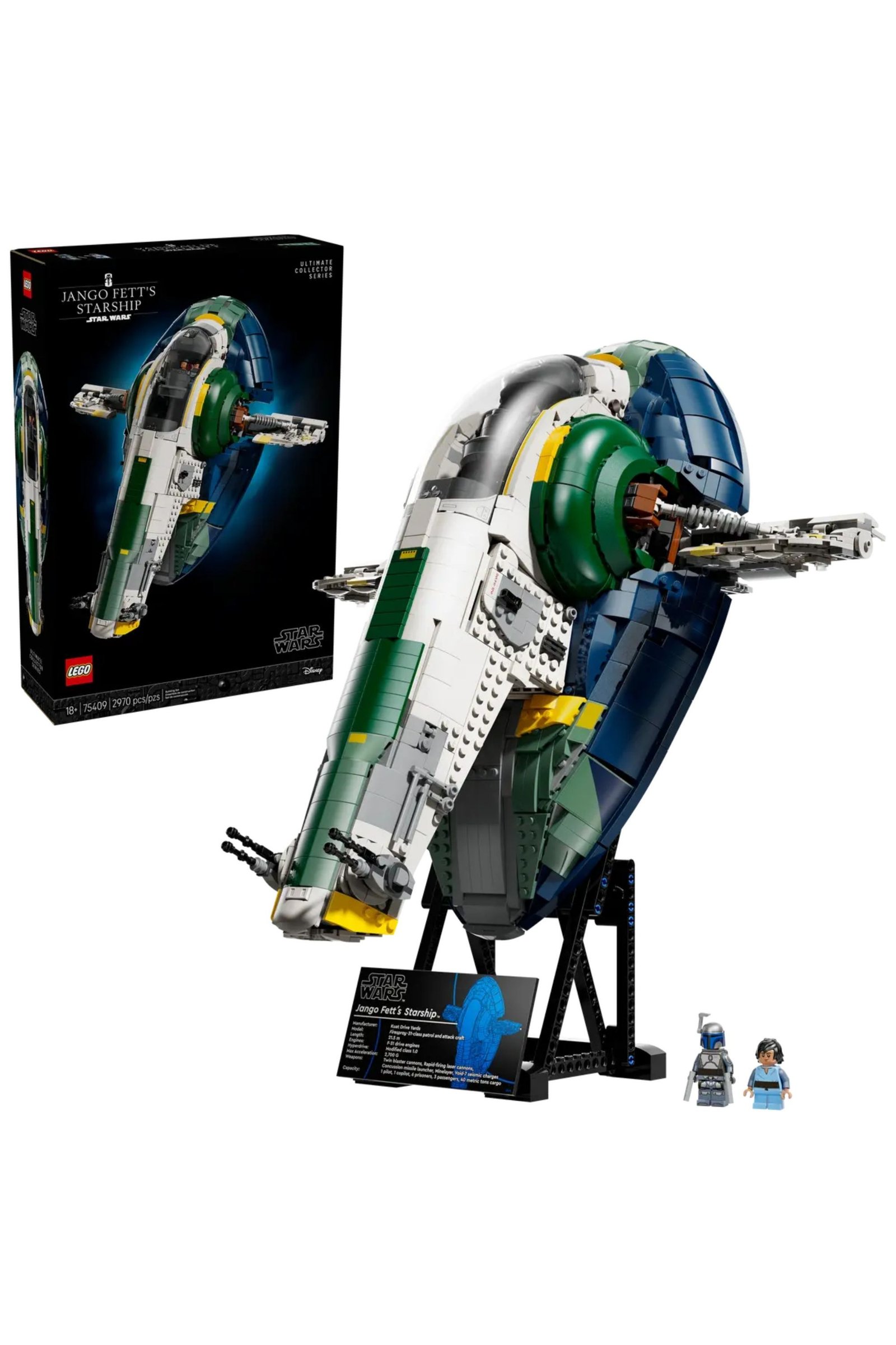 Lego Reveals A 3,000-Piece Jango Fett Starship Set Releasing On Star Wars Day 1 Jango Fett's Firespray-Class Starship.