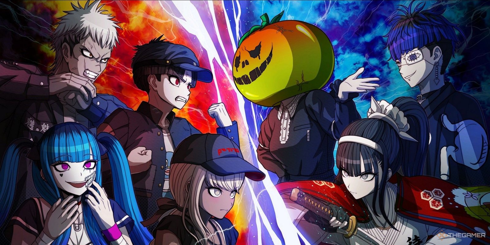 How To Save Eito From Invaders On Day 006 In The Hundred Line: Last Defense Academy 5 Takemaru, Gaku, Darumi, and Tsubasa versus Kurara, Yugamu, and Kyoshika in The Hundred Line Last Defense Academy.