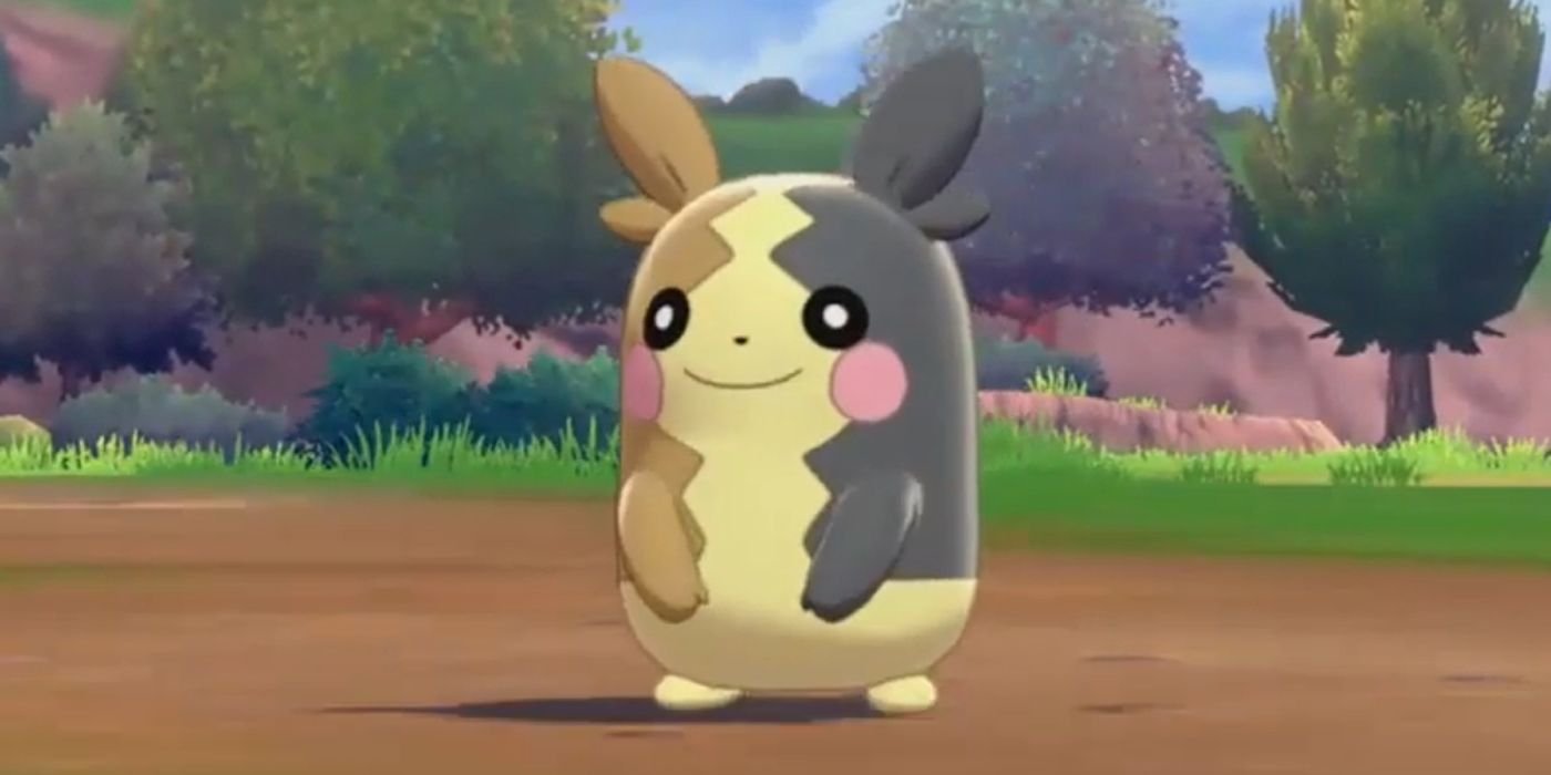 Morpeko smiling in Full Belly mode in Pokemon Sword & Shield.