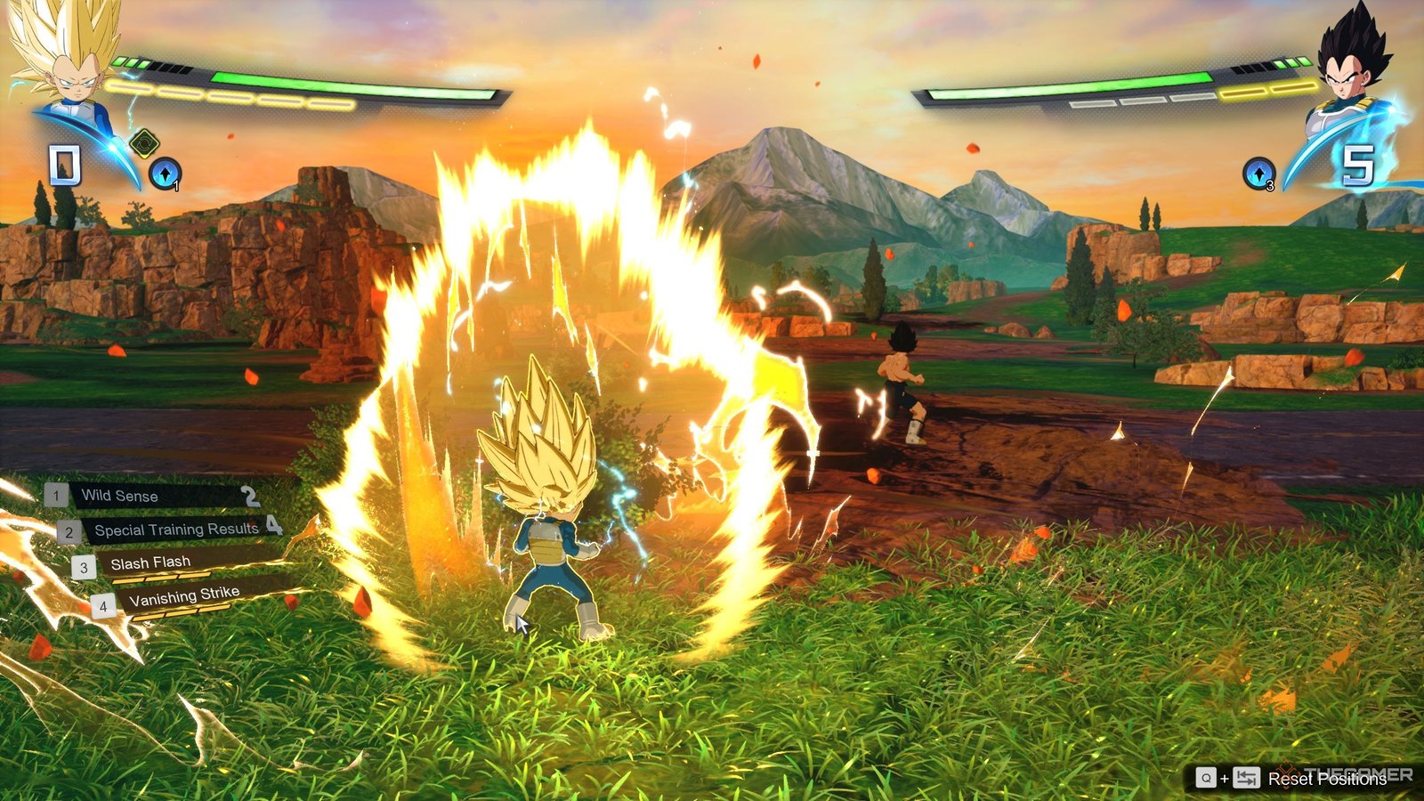 Vegeta Mini SSJ3 Ki charging In Dragon Ball: Sparking Zero.