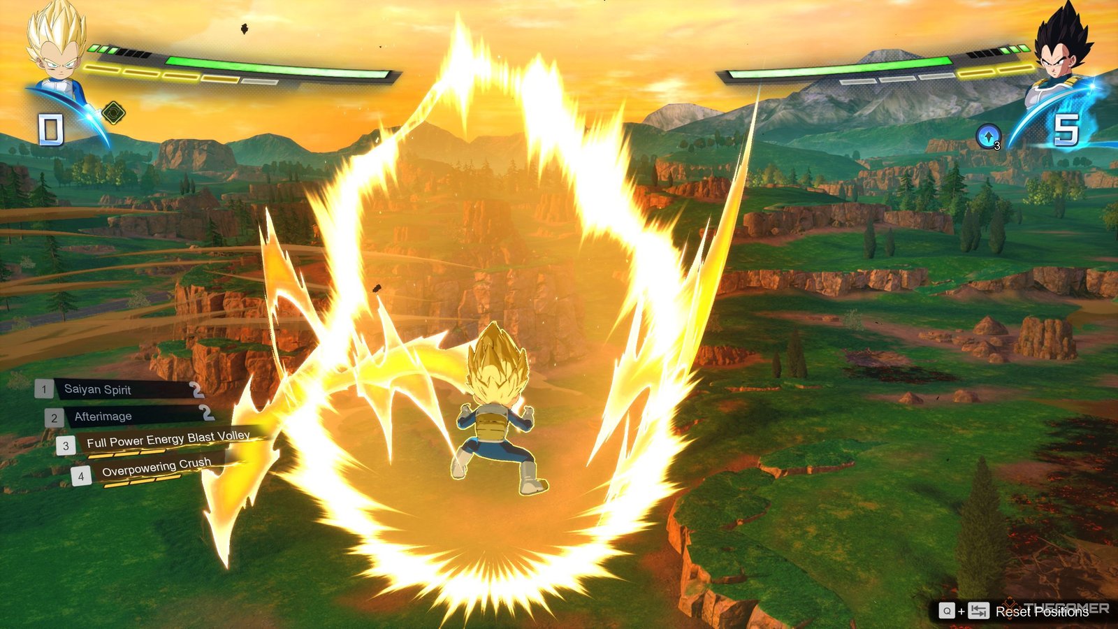 Vegeta Mini SSJ1 Ki charging in Dragon Ball: Sparking Zero.