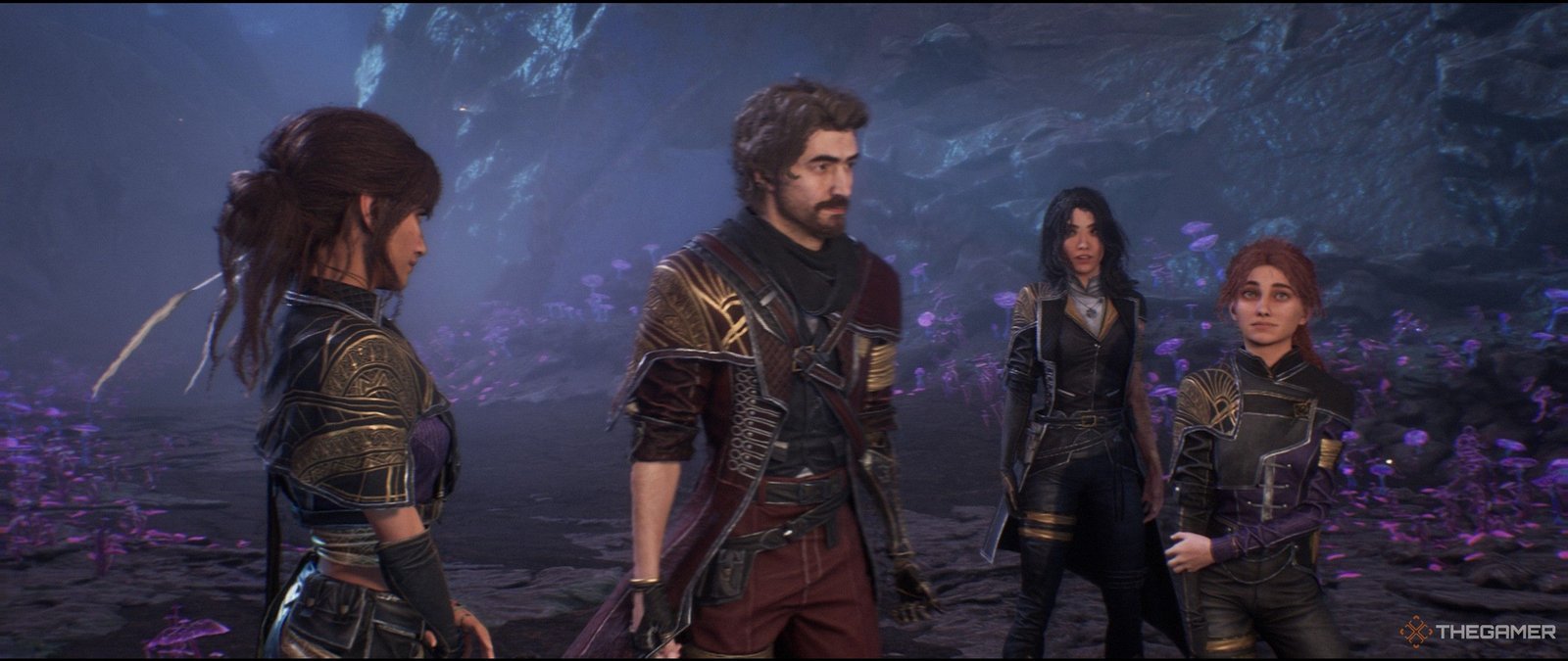 The first four expeditioners of Expedition 33 standing together in Clair Obscur Expedition 33.