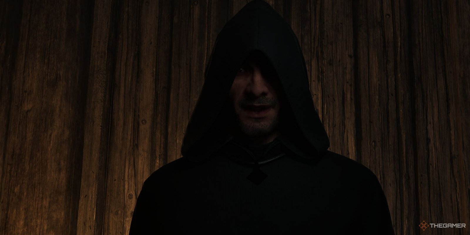 Oblivion Remastered screenshot of Lucien Lachance looking down at the player.