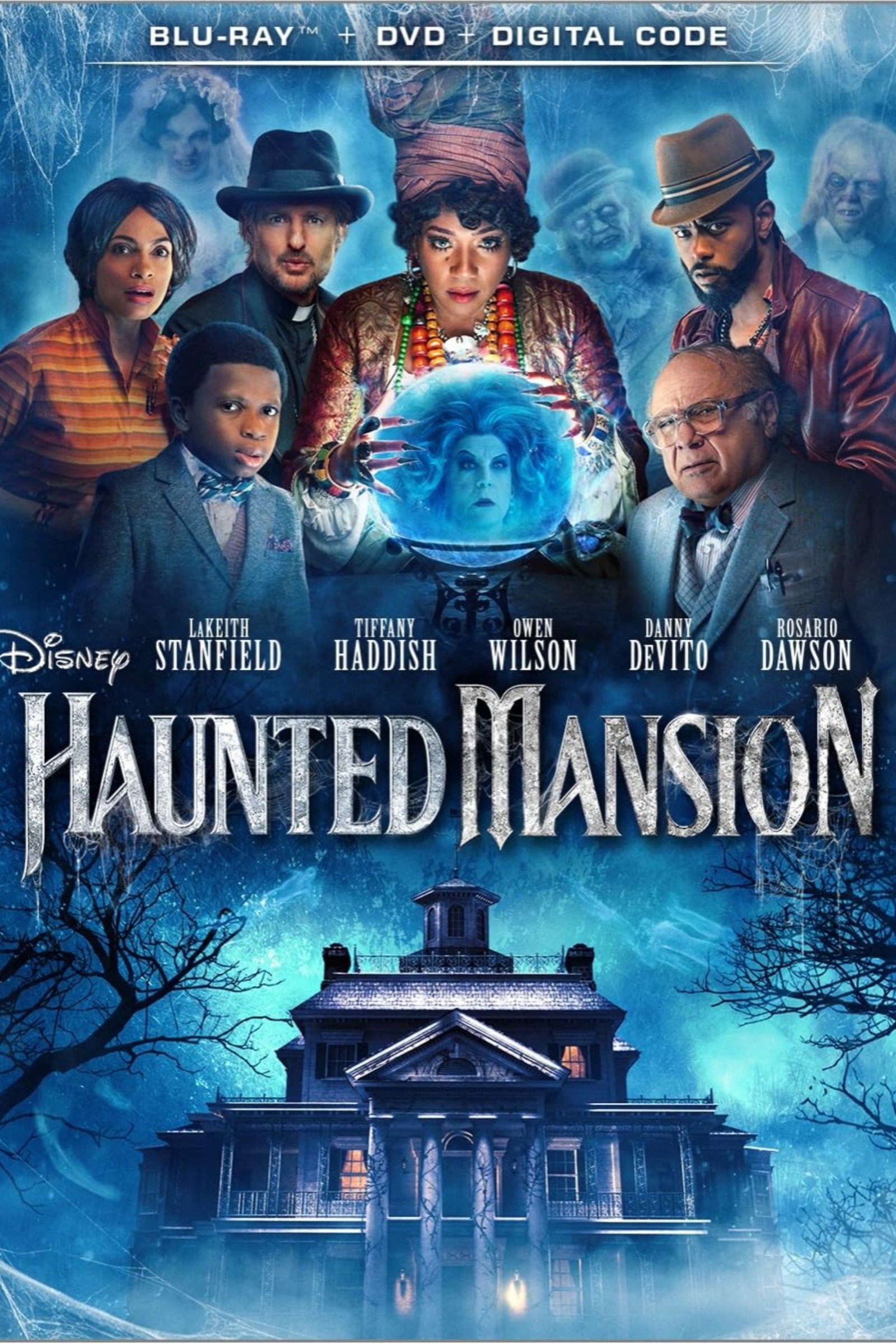 the poster for the 2023 version of disney's haunted mansion