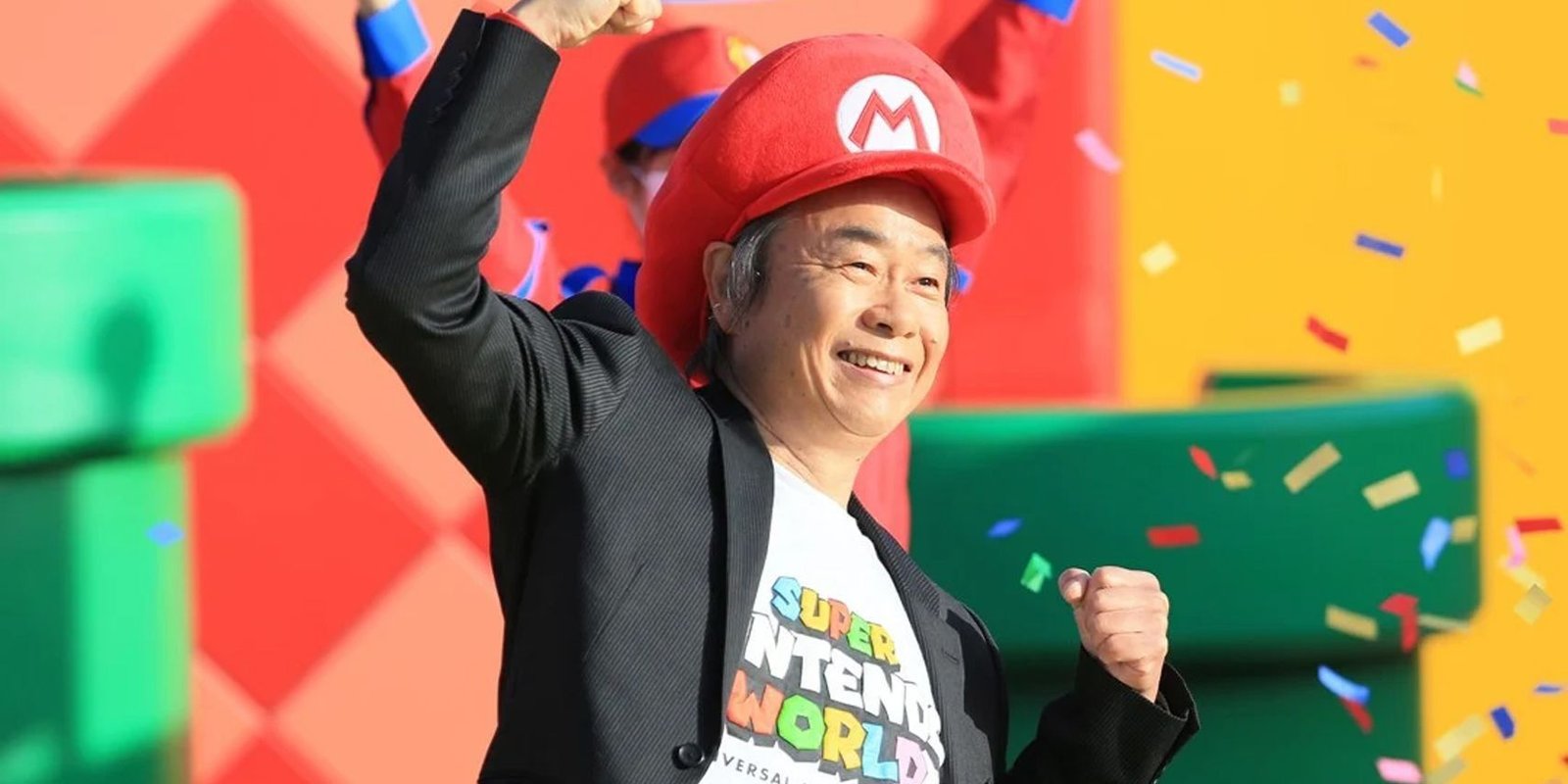 Nintendo Switch 2 Game Chat Feature And C Button Functionality Revealed 2 Shigeru Miyamoto at Super Nintendo World in a Mario hat