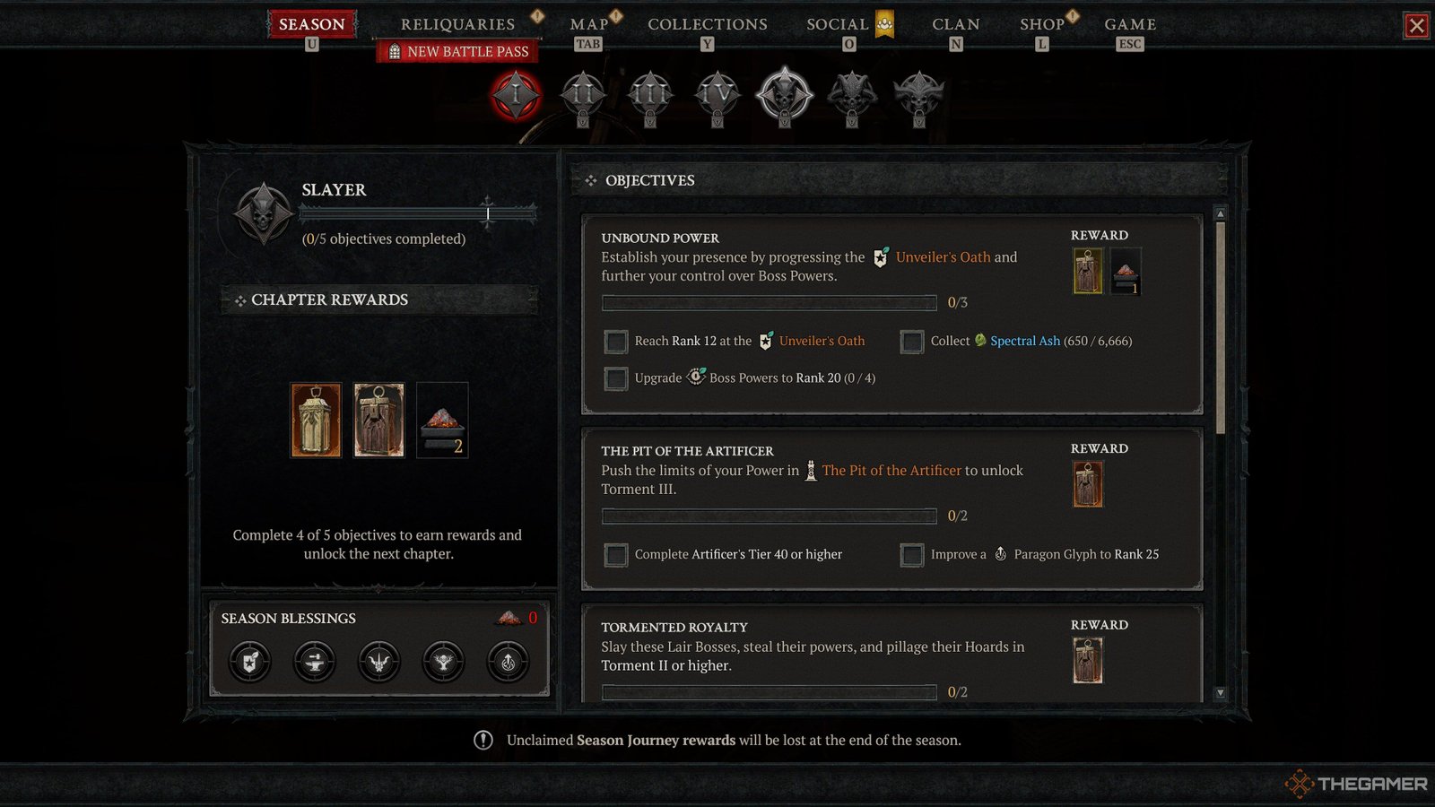 Diablo 4 Season 8 Chapter 5 Challenges