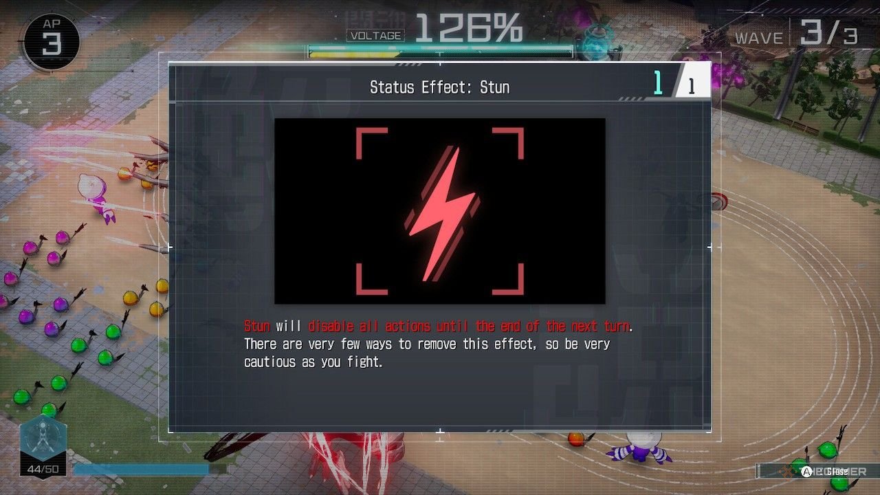 The Stun status ailment in The Hundred Line Last Defense Academy.