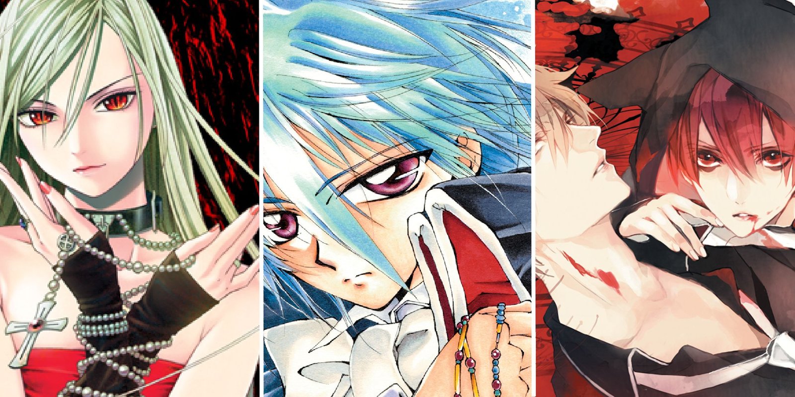 The Best Short Manga To Read 13 A split image showing three manga about vampires.