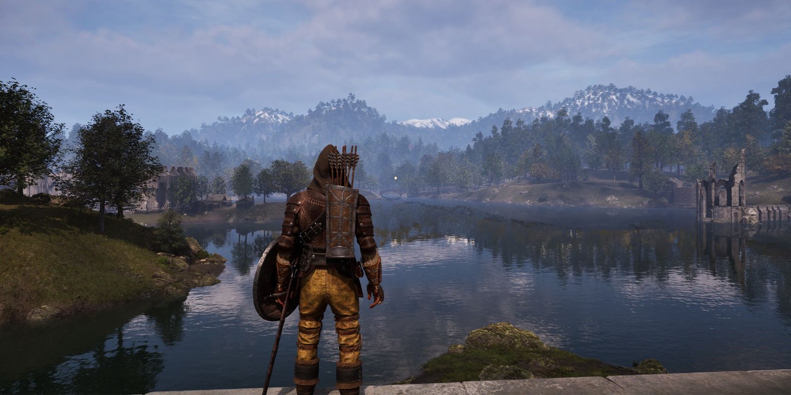 Oblivion Character looking out over lake