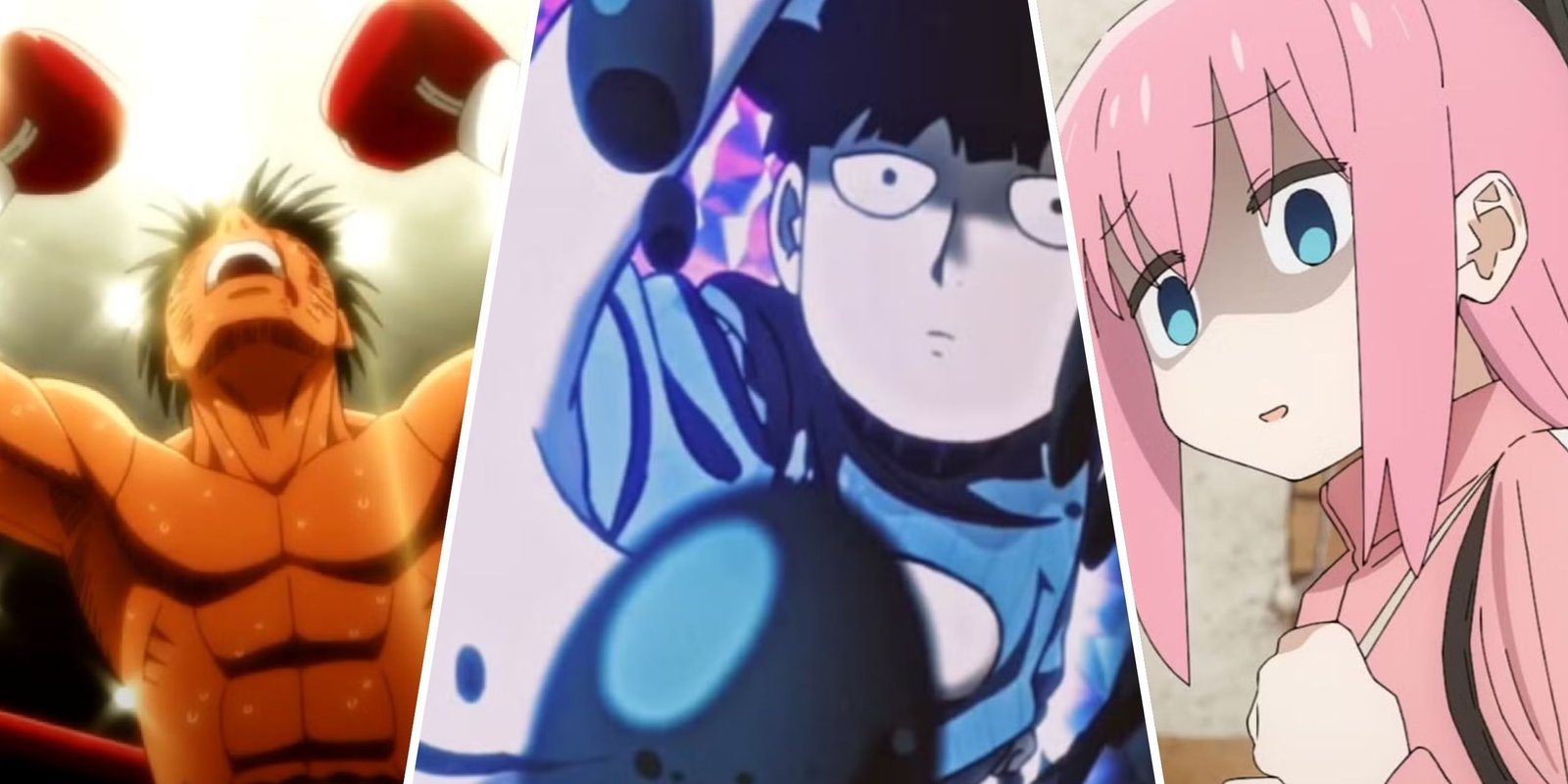 The Best Characters In Fire Force 11 Ippo, Mob, and Bocchi from various Anime.