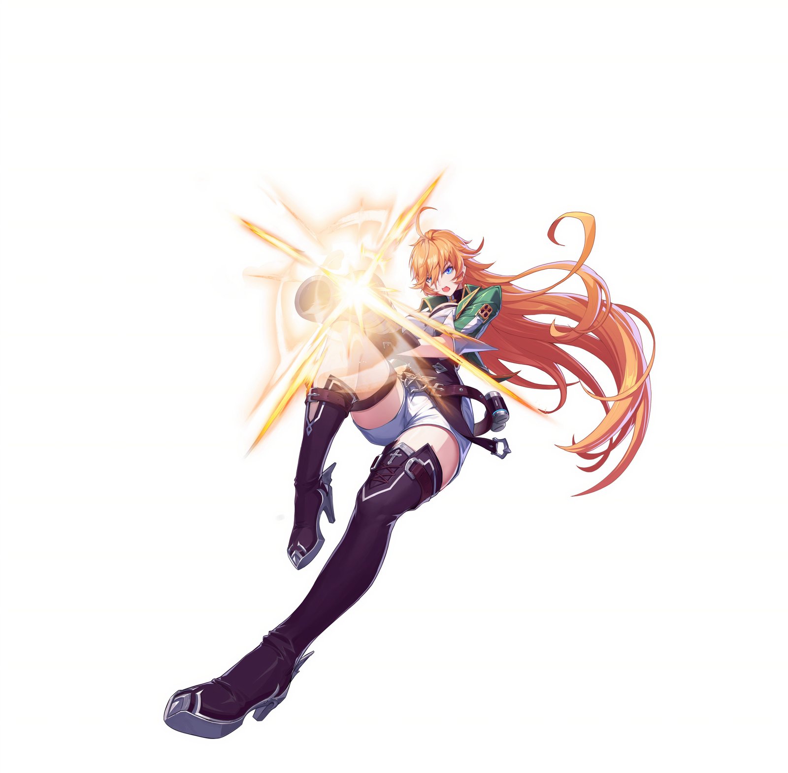 The Musketeer with her weapon ready in Crystal of Atlan.
