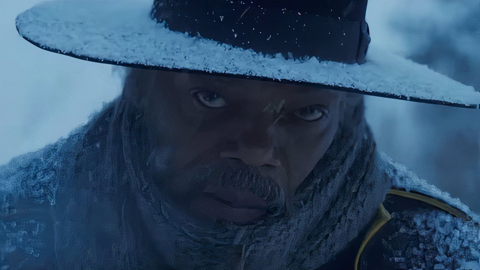Samuel L. Jackson as Major Marquis Warren in The Hateful Eight.