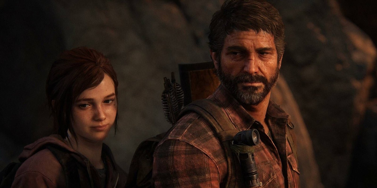 Ellie and Joel from The Last Of Us on horseback.