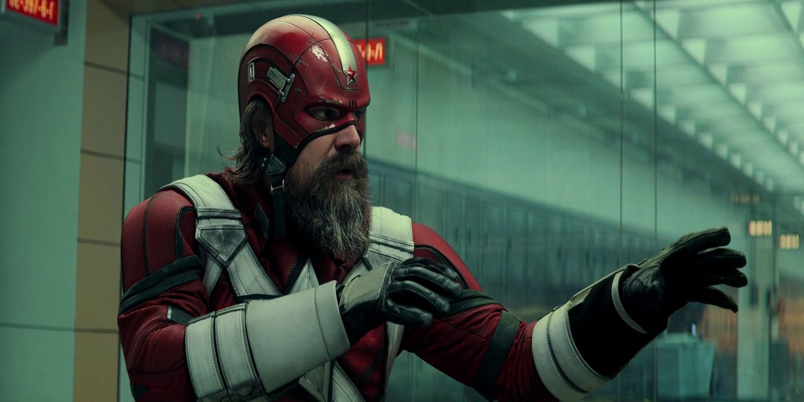 Red Guardian taking a fighting stance in Black Widow.