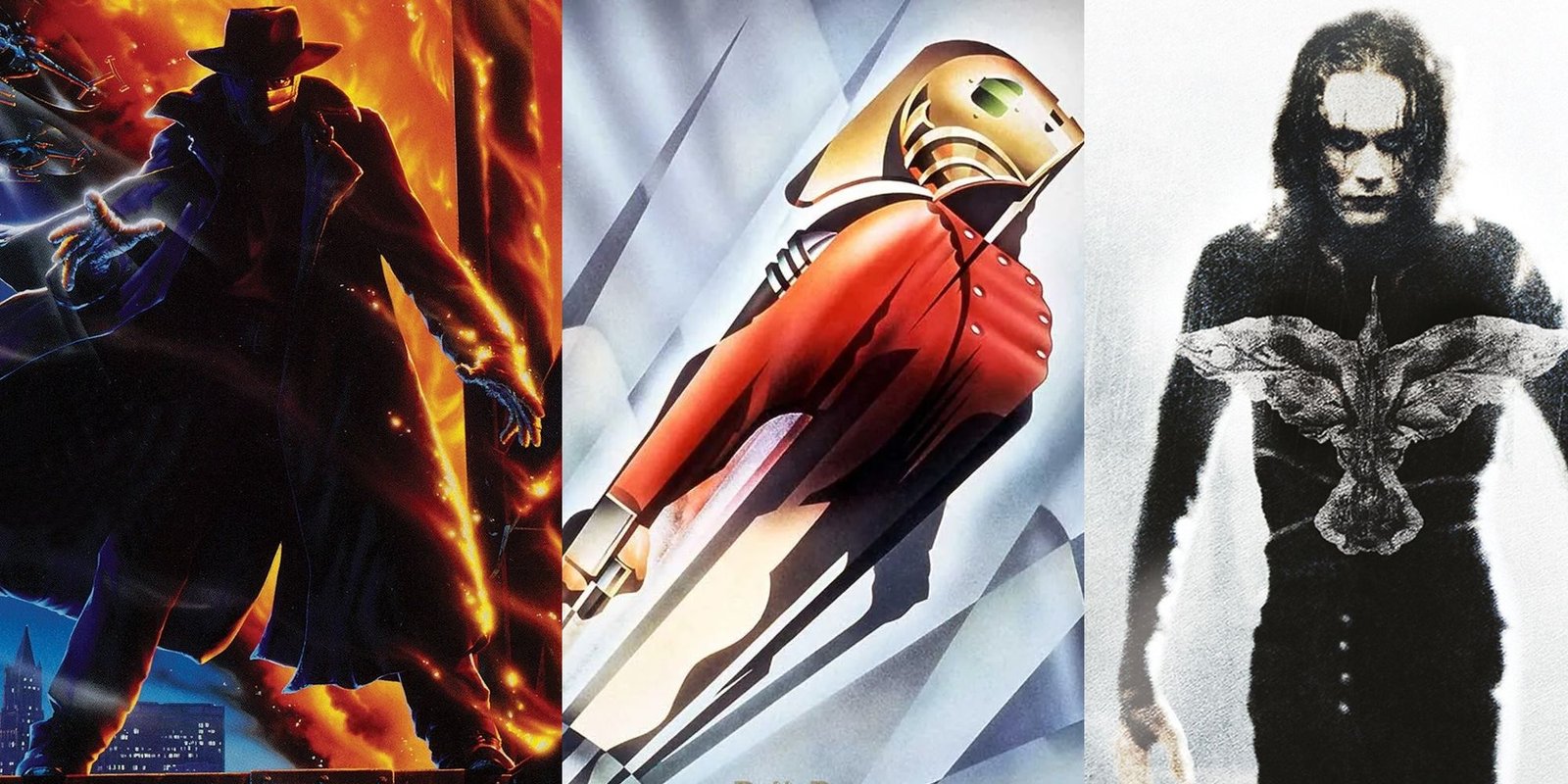 These Supers In MCU's Thunderbolts Are Stronger Than You Realize 4 Split Image of Darkman, The Crow, and The Rocketeer
