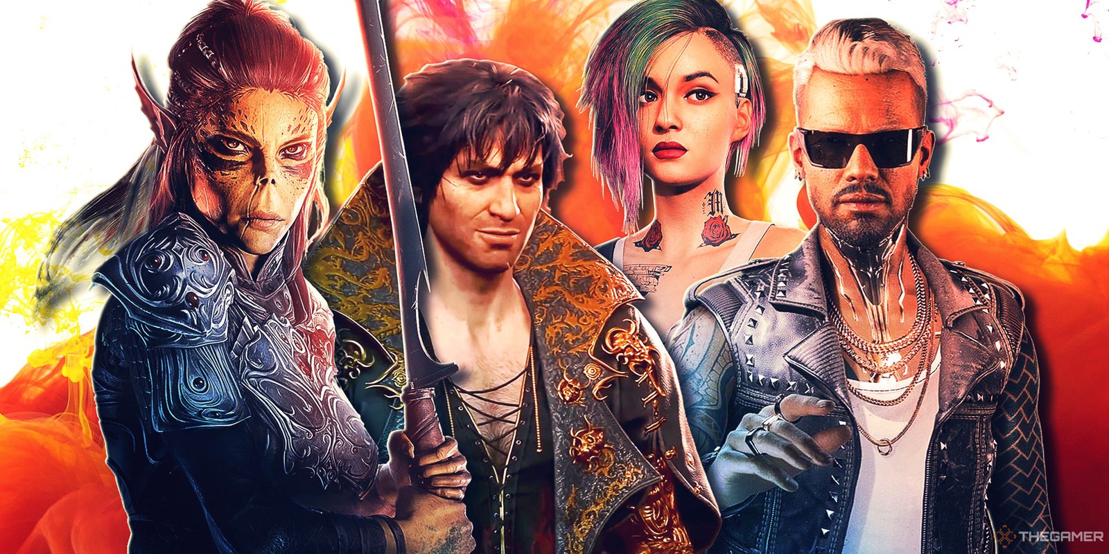 Baldur's Gate 3 Lead Defends Stardew Valley Baldur's Village Project Following DMCA Takedown 1 Lae'zel and Gortash from Baldur's Gate 3 and Judy and Kerry from Cyberpunk 2077.