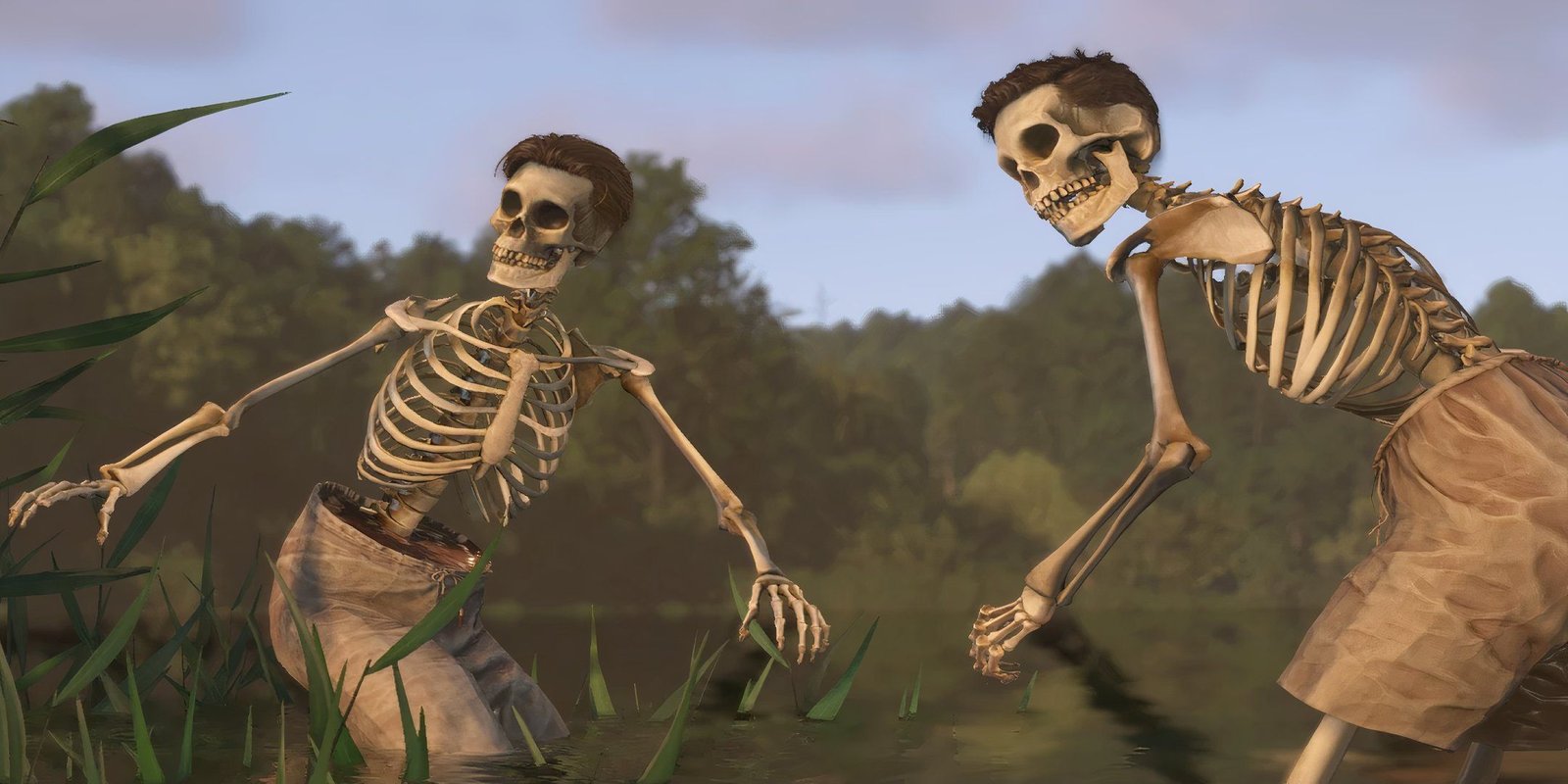 Henry and Hans as skeletons in Kingdom Come Deliverance 2.