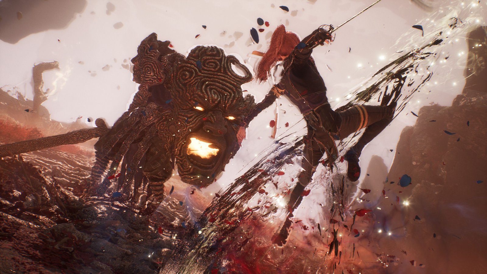 Maelle launches an attack on an enemy in Clair Obscur: Expedition 33. 
