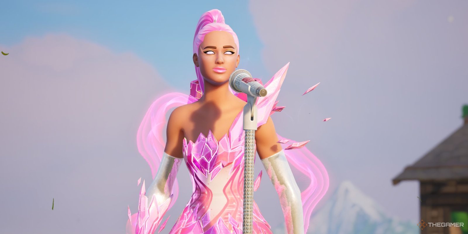 Fortnite pop star playing a game of Fortnite. 