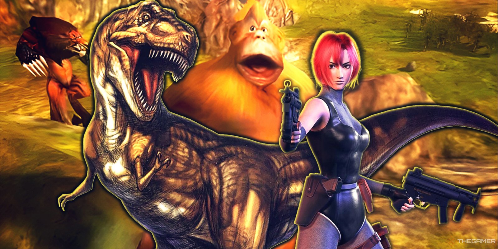 GOG Survey Asks Users If They Want A Subscription Service 1 A collage image with Dino Crisis in the foreground and Black & White in the background.